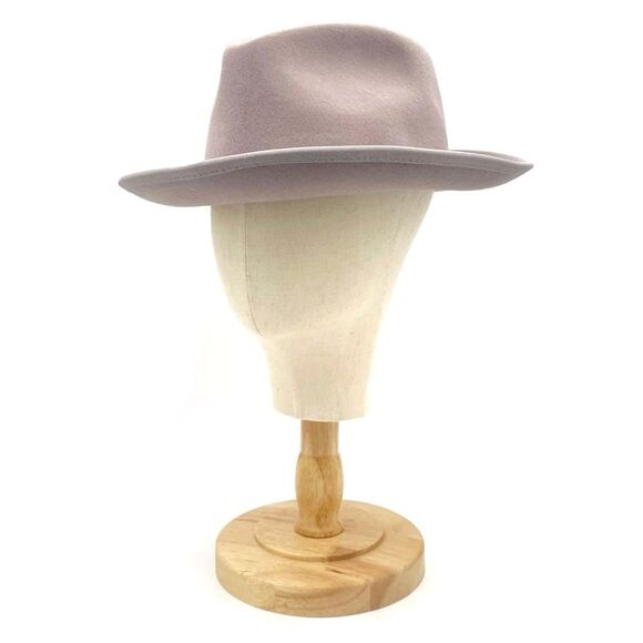 NWT Anthropologie Taupe Wool Fedora Hat Grosgrain Band Wide Brim One Size Womens main image 12